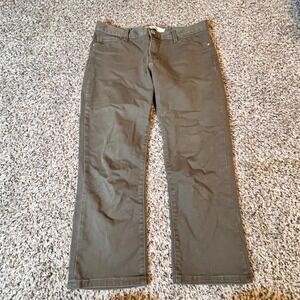 Gap Original Low Rise Olive Green Straight Leg Stretch Pants Womens Size 8R Crop